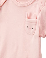 5-Pack Floral Bunny Short-Sleeve Cotton Bodysuits