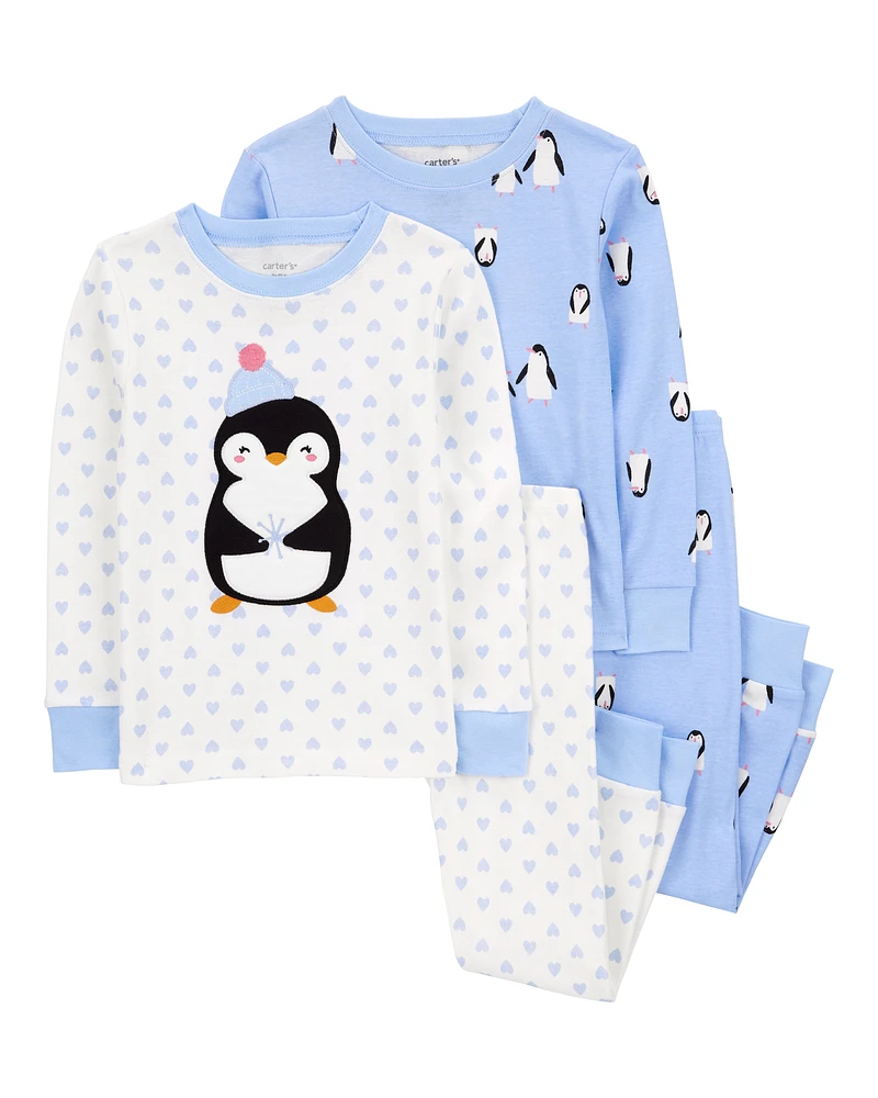 Baby 4-Piece Penguin 100% Snug Fit Cotton Pyjamas