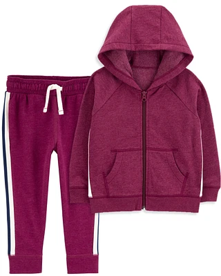 Baby 2-Piece Zip-Up Fleece Hoodie & Pants Set