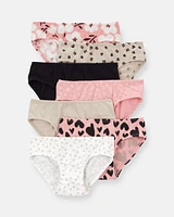 Kid 7-Pack Leopard Hipster Stretch Cotton Undies
