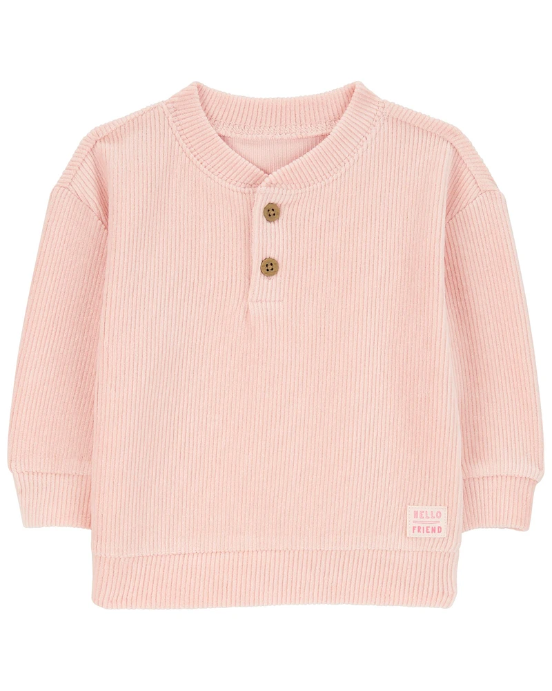 Baby Ribbed Velour Pullover