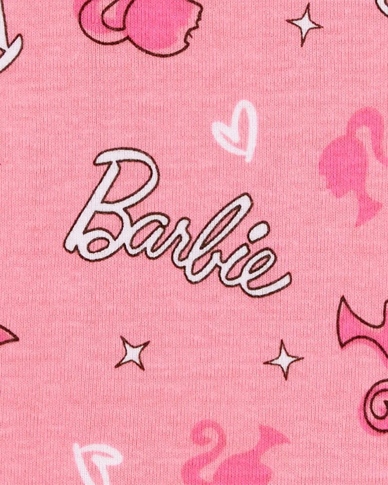 Kid Barbie Snug Fit Cotton 2-Piece Pyjamas - Pink