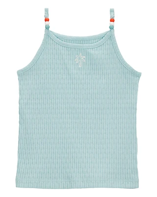 Toddler Floral Ribbed Tank Top