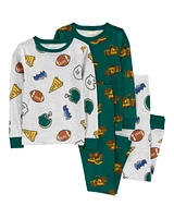 Kid 4-Piece Sports 100% Snug Fit Cotton Pyjamas