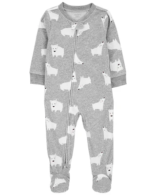 Toddler 1-Piece Polar Bear Fleece Footie Pyjamas