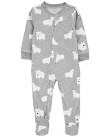 Toddler 1-Piece Polar Bear Fleece Footie Pyjamas