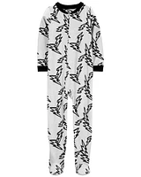 Kid 1-Piece Lightening Bolt Fleece Footie Pyjamas