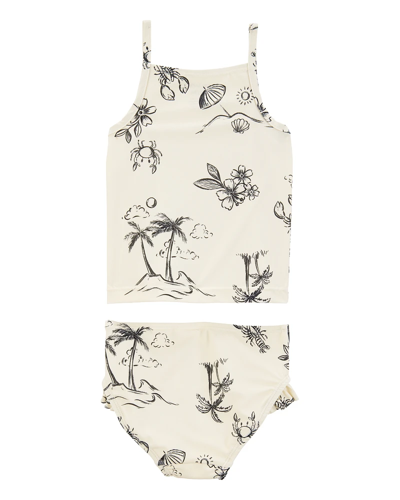 Toddler 2-Piece Beach Print Tankini Set