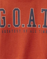 Boys GOAT French Terry Pullover Sweatshirt - Orange