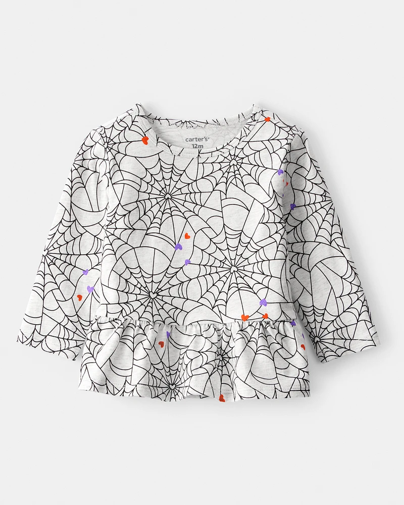Baby Halloween Spiderwebs Long-Sleeve Tee