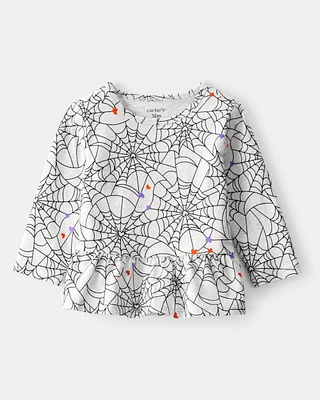 Baby Halloween Spiderwebs Long-Sleeve Tee
