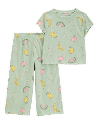Toddler Fruit Loose Fit 2-Piece Pyjamas - Green