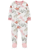 Toddler 1-Piece Dinosaur Fleece Footie Pyjamas