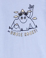 Baby "Uncle Rocks" Short-Sleeve Bodysuit - Blue