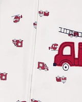 Baby 1-Piece Firetruck 100% Snug Fit Cotton Footie Pyjamas