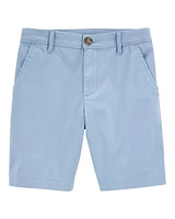 Kid Stretch Chino Shorts - Blue