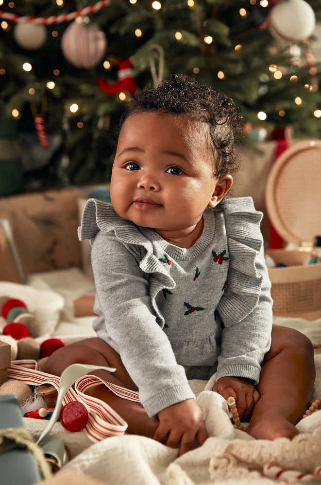 Baby 2-Piece Sweater Knit Holly Bodysuit and Tights Set