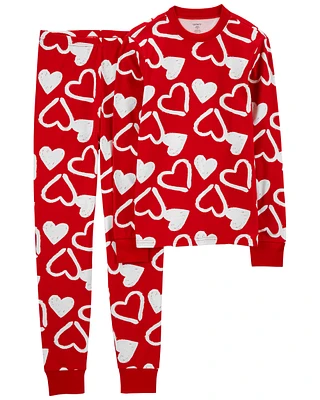 Adult 2-Piece Valentine's Day Hearts 100% Snug Fit Cotton Pyjamas