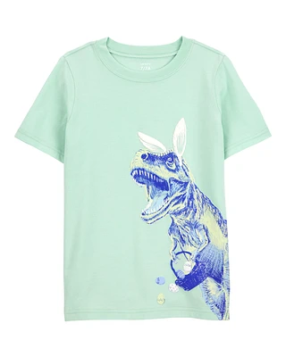 Kid Dinosaur Cotton Blend Short-Sleeve Tee - Green