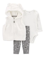 Baby 3-Piece Bear Little Vest Set