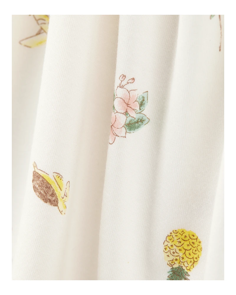 Toddler Tropical Print PurelySoft 2-Piece Pyjamas - Ivory