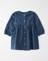 Baby Organic Cotton Corduroy Pocket Dress Dark Sea Blue