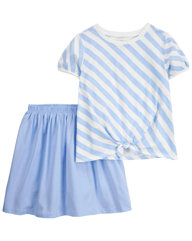 Kid 2-Piece Striped Top & Skort Set