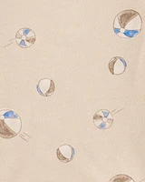 Beach Ball Print Knit Short-Sleeve Tee