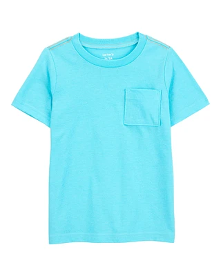 Toddler Solid Woven Short-Sleeve Tee - Blue