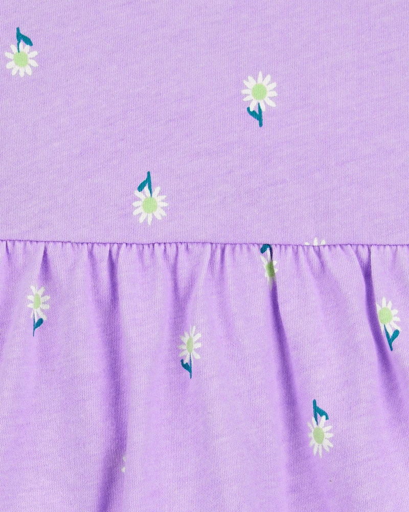 Baby Floral Bodysuit Dress - Purple