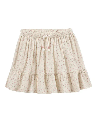 Kid Cherry Print Skort - Ivory