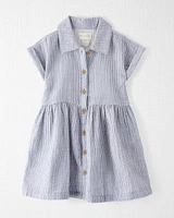 Toddler Organic Cotton Gauze Striped Dress