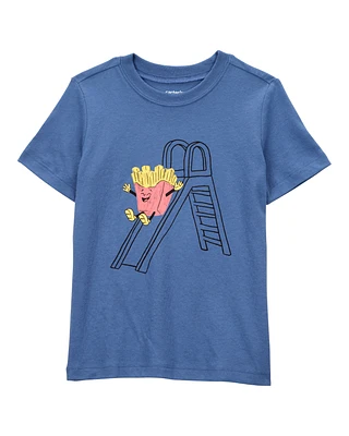 Toddler French Fries Short-Sleeve Graphic Tee - Navy