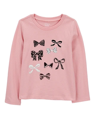 Toddler Bow Long-Sleeve Graphic Tee