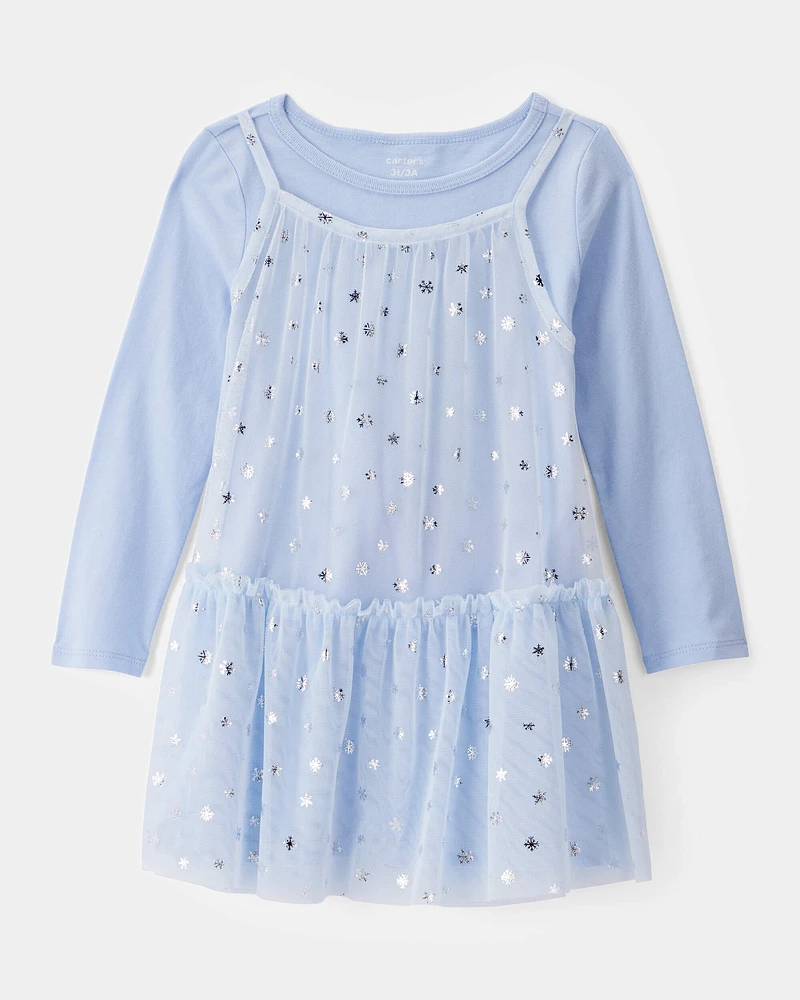Toddler Girl Snowflake Ice Queen Tulle Dress