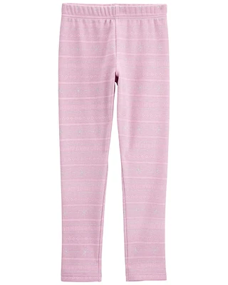 Kid Striped Cozy Fleece Leggings