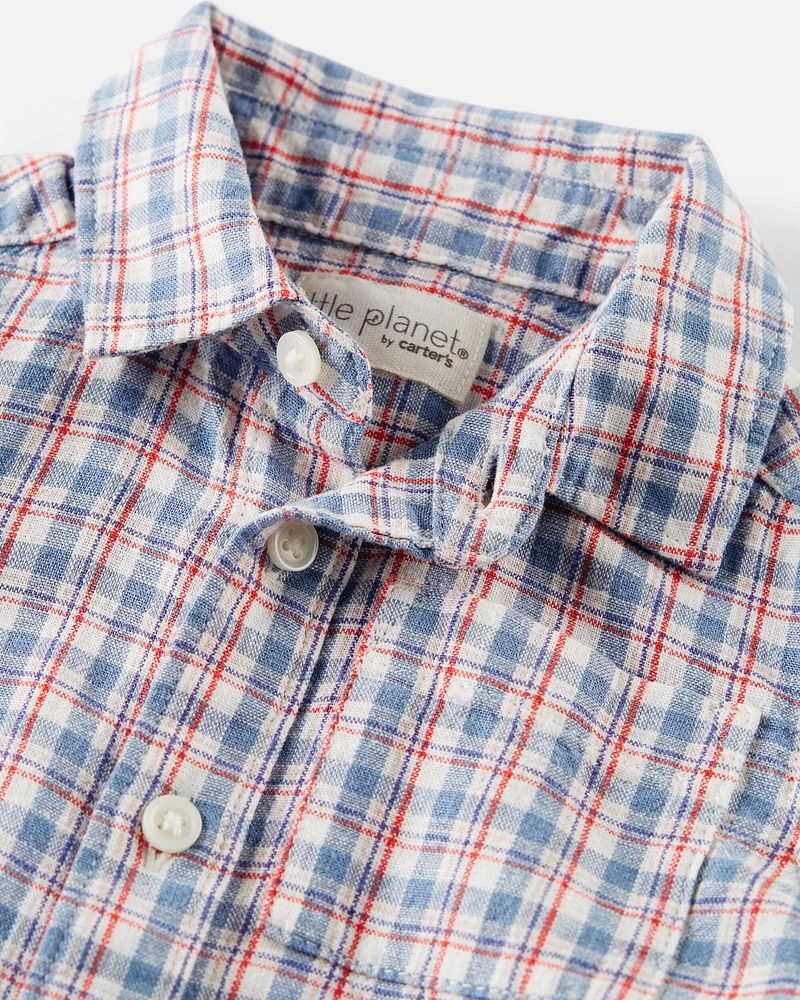 Baby Plaid Button-Front Shirt