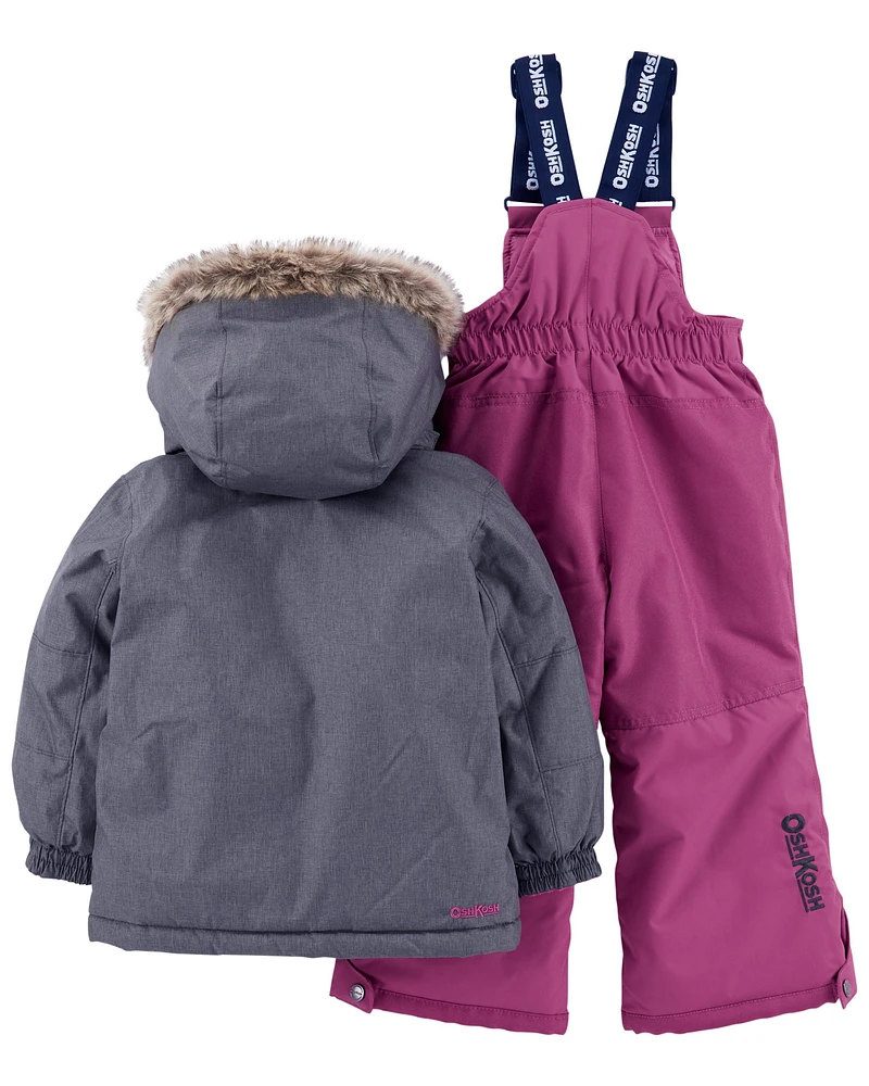 Toddler 2-Piece Snowsuit With Bonus Hat And Neck Warmer