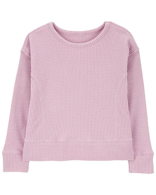 Waffle Knit Thermal Long-Sleeve Tee