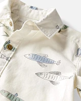 Toddler 2-Piece Fish-Print Set Made with Organic Cotton