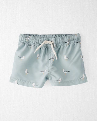 Baby Recycled Seagull-Print Swim Trunks