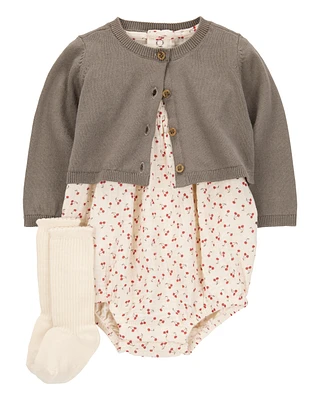 Baby 3-Piece Bubble Cardigan Set