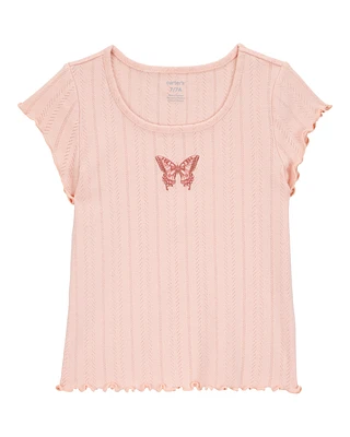 Kid Butterfly Pointelle Baby Tee