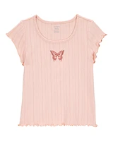 Kid Butterfly Pointelle Baby Tee