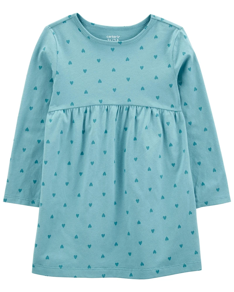 Toddler Heart Long-Sleeve Jersey Dress