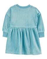 Baby Long-Sleeve Velour Dress