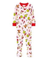 Baby 1-Piece Christmas Grinch 100%  Cotton Footie Pyjamas