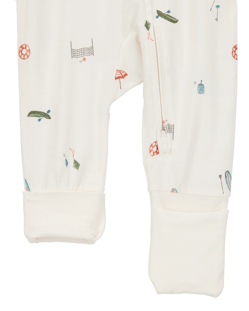Baby Girl Camp Print Zip-Up PurelySoft Sleeper