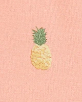 Baby Pineapple Print PurelySoft Bodysuit Dress - Coral