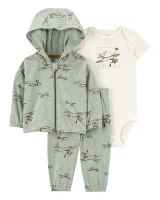 Baby 3-Piece Airplane Little Jacket Set